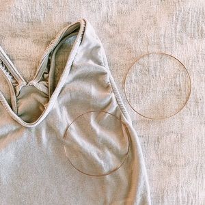 Gray racerback sleeveless tank crop top